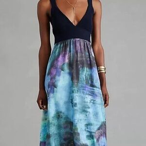 Anthropologie Crochet Watercolor Maxi Dress Size XLP